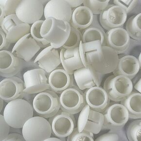 YEJI 100PCS 5/16", 8mm, 0.31in Panel Plugs Hole Plugs (Mounting Hole: 7.8-8.0mm), Plastic Flush Type Hole Plugs, Home Furniture Fastener, Plastic Pipe Choke Plug, White Color