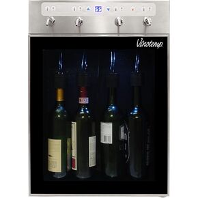 Vinotemp Wine Dispenser and Preserver, 4 bottle, Metallic