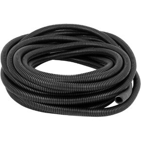 uxcell 7.7 M 10 x 13 mm Plastic Corrugated Conduit Tube for Garden,Office Black
