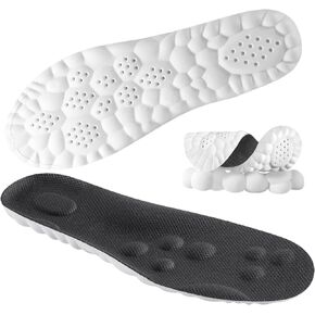 Cloud Insoles for Men Women - Cloud Sole Insoles - 4d Cloud Technology Insole - Super Soft Comfort Insoles - U-Shape Memory Foam Insoles (Gray, Men 11.5-12.5/Women 13-14)