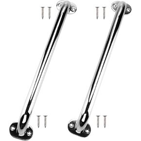 NovelBee 2pcs Boat Grab Handles,Stainless Steel Grab Bar Oval Handrail with Mounting Screws,Heavy Duty Polished Deck Handle,Marine Door Grab Handle Pull for for Boat Yacth RV