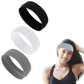 3 PCS Gym Accessories for Women,Sports Headbands for Women Running Sweat Band Soft Headbands Workout Headbands for Women Suitable Soft Elastic Head Bands for Daily Workout Yoga Running Sports