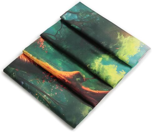 نسيج غابة سباركليا، منسوجات شجرة شلال خضراء معلقة على الحائط، نسيج جمالي لنهر الشمس المشرقة في بلاد العجائب لغرفة النوم وغرفة المعيشة - 59.1 بوصة × 80 بوصة in Kuwait