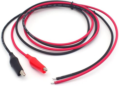 2 قطعة 1 متر/3.3FT 18AWG مشابك التمساح مع أسلاك، موصل اختبار مشبك التمساح موصل DIY محول إمداد الطاقة كابل 5 فولت 7 أمبير للاختبار الكهربائي، توصيل الدائرة (أحمر وأسود) in Kuwait