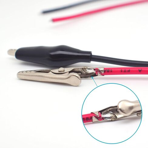 2 قطعة 1 متر/3.3FT 18AWG مشابك التمساح مع أسلاك، موصل اختبار مشبك التمساح موصل DIY محول إمداد الطاقة كابل 5 فولت 7 أمبير للاختبار الكهربائي، توصيل الدائرة (أحمر وأسود) in Kuwait