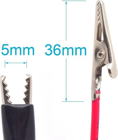 2 قطعة 1 متر/3.3FT 18AWG مشابك التمساح مع أسلاك، موصل اختبار مشبك التمساح موصل DIY محول إمداد الطاقة كابل 5 فولت 7 أمبير للاختبار الكهربائي، توصيل الدائرة (أحمر وأسود) in Kuwait