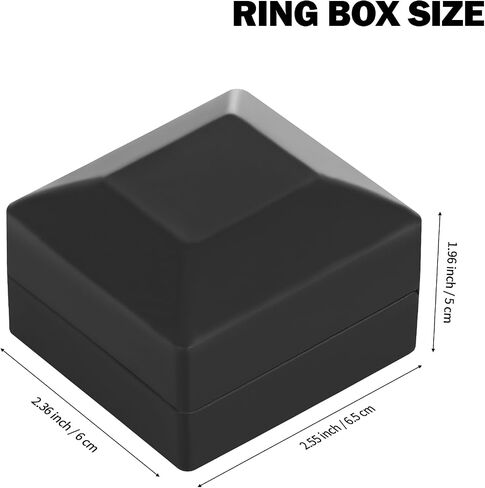 LED Stud Earring Jewelry Gift Box for Proposal, Wedding, Engagement，Birthday Luxury Jewelry Gift Box with LED Light, Jewellry Display Box (Black) in Saudi Arabia