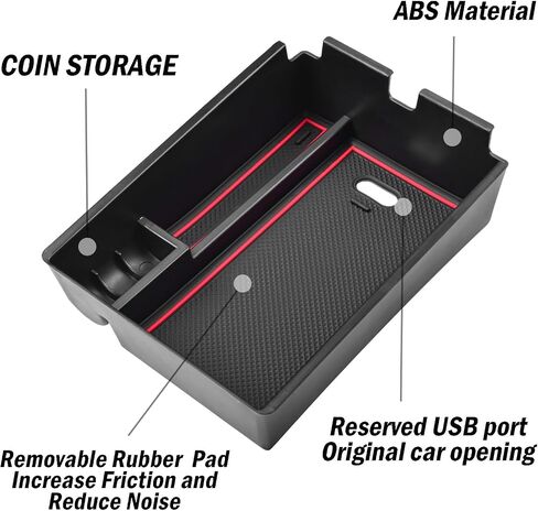 TACORBO Center Console Organizer Compatible with Kia Sportage 2023 2024 NQ5 Accessories, 5th Generation Sportage Armrest Insert Tray Secondary Storage Box floor mats, ABS Material Black Line in Saudi Arabia