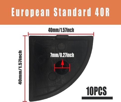 4040 European Standard Black Square Plastic Aluminum Profile End Caps, 40×40mm (20pcs) in Saudi Arabia