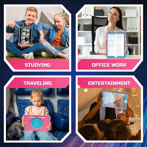 حافظة لجهاز iPad 9th/8th/7th Generation 10.2 بوصة، غطاء حامل قابل للدوران 360 درجة مع حامل قلم رصاص وواقي للشاشة، حافظة مضادة للصدمات للأطفال مع حزام كتف لجهاز iPad 10.2 بوصة 2021/2020/2019 (رمادي) in Kuwait