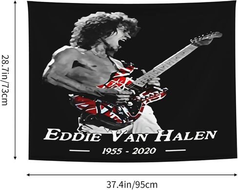 Pplwjlef Rip Eddie Van-Halen Tapestry Wall Hanging Home Decorations For Living Room Bedroom Dorm Decor 29x37 Inch, Black in Saudi Arabia