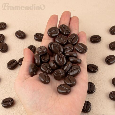 Framendino, 60 Pack Resin Coffee Beans Simulation Mini Coffee Bean Decor Faux Fake Artificial Imitation Coffee Beans Charms for Jewelry Making in Saudi Arabia