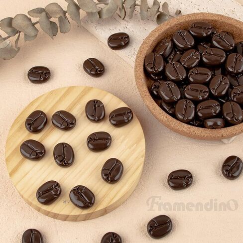 Framendino, 60 Pack Resin Coffee Beans Simulation Mini Coffee Bean Decor Faux Fake Artificial Imitation Coffee Beans Charms for Jewelry Making in Saudi Arabia