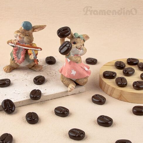 Framendino, 60 Pack Resin Coffee Beans Simulation Mini Coffee Bean Decor Faux Fake Artificial Imitation Coffee Beans Charms for Jewelry Making in Saudi Arabia