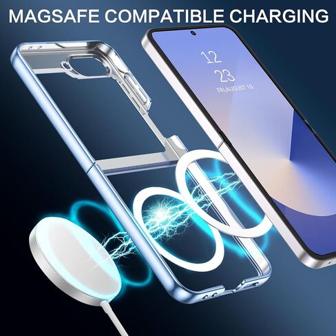 حافظة BENTOBEN لهاتف Samsung Galaxy Z Flip 6 5G، حافظة مغناطيسية شفافة لهاتف Galaxy Z Flip 6 [متوافقة مع MagSafe] حافظة حماية مضادة للصدمات للفتيات والنساء والأولاد والرجال لهاتف Galaxy Z Flip 6 6.7 بوصة، وردي in Saudi Arabia