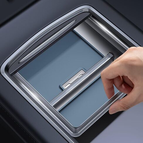 مجموعة منظم وحدة التحكم المركزية تيسلا 3 قطع من VICSEED - مناسبة لموديل 2021-2023 3/Y، صينية تنظيم وحدة التحكم الأمامية والخلفية الشفافة، إدراج حامل أكواب سيليكون غير قابل للانزلاق، ملحقات داخلية من Tesla in Kuwait