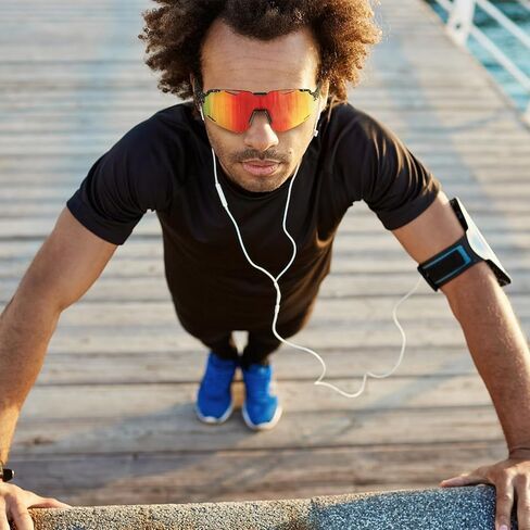 Polarized Sports Sunglasses UV400 Lightweight TR90 Frame Running Baseball Glasses for Men Women Driving Fishing Cycling in Kuwait