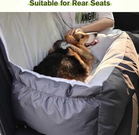 Pecute Dog Car Seat for Small Medium Dogs, Detachable and Washable Dog Booster Seat with Clip-on Safety Leash, Pet Car Seat with Pockets, Ultra Soft Dog Bed for Car Portable Car Travel Bed for Dogs in Saudi Arabia