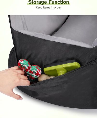 Pecute Dog Car Seat for Small Medium Dogs, Detachable and Washable Dog Booster Seat with Clip-on Safety Leash, Pet Car Seat with Pockets, Ultra Soft Dog Bed for Car Portable Car Travel Bed for Dogs in Saudi Arabia