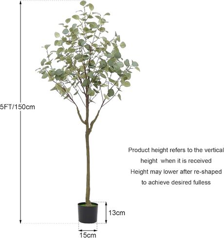 Bamboo Tree Artificial 5FT, Artificial Bamboo Tree with Real Trunk and Lifelike Leaves, Faux Bamboo Plants for Home Decor Indoor, 1 Pack in Saudi Arabia