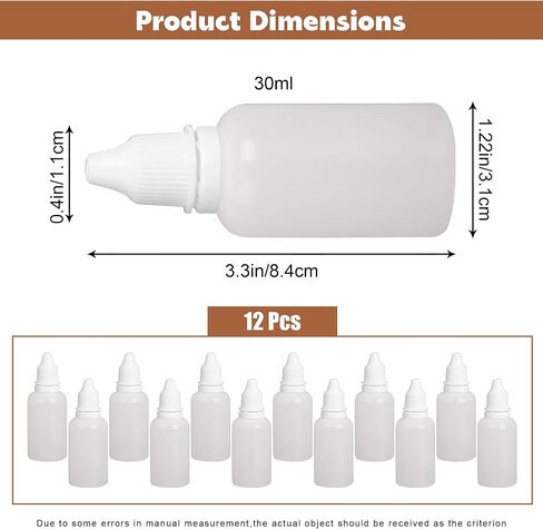 12 قطعة من زجاجات القطارة البلاستيكية الشفافة القابلة للعصر سعة 30 مل، حاويات قطرات العين القابلة لإعادة الملء مع أغطية لولبية ومقابس، زجاجات قطارة صغيرة محمولة سعة 1 أونصة للزيوت العطرية، عينات سائلة، زجاجات شفافة فارغة in Kuwait