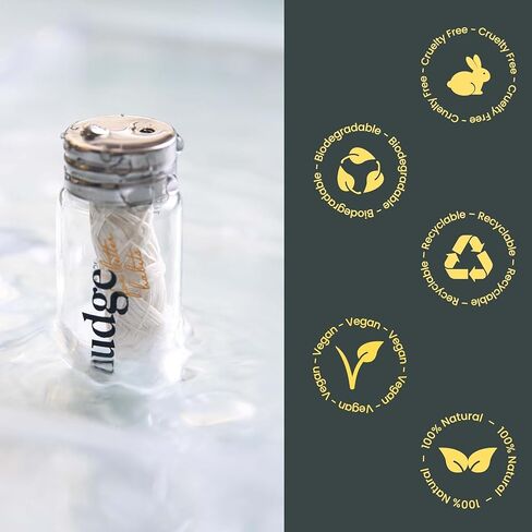 Nudge Pure Silk Dental Floss for Sensitive Gums, All Natural Floss Made with Silk and Candelilla Wax, Sustainable Floss in a Reusable Glass Container (Glass Dispenser + 1 x 30m Silk Floss) in Saudi Arabia