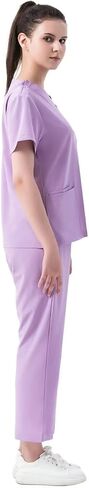 Scrubs for Women Set V-Neck Scrub Top & Jogger Pants Nursing Medical Uniform Stretch Workwear with Multi Pockets in Saudi Arabia