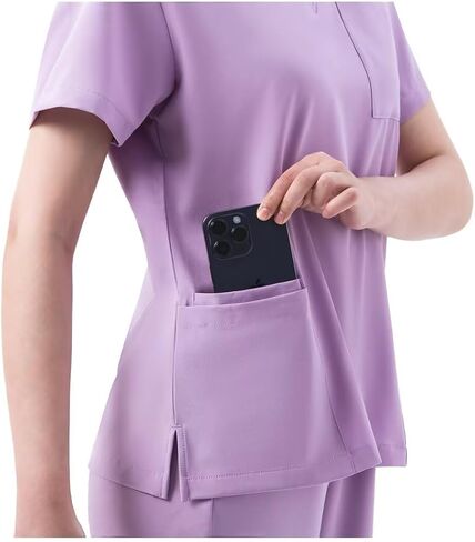 Scrubs for Women Set V-Neck Scrub Top & Jogger Pants Nursing Medical Uniform Stretch Workwear with Multi Pockets in Saudi Arabia