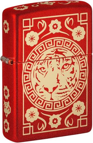 ولاعة جيب Zippo بتصميم عام النمر باللون الأحمر غير اللامع in Saudi Arabia
