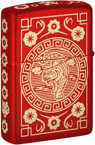 ولاعة جيب Zippo بتصميم عام النمر باللون الأحمر غير اللامع in Saudi Arabia
