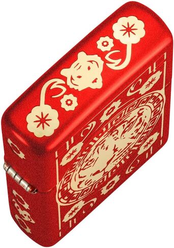 ولاعة جيب Zippo بتصميم عام النمر باللون الأحمر غير اللامع in Saudi Arabia