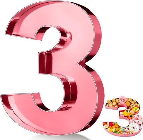 Mifoci 13.7" Cardboard Number for Charcuterie Birthday Party and Anniversary Fillable Paper Mache Chocolate Candy Graduation Decoration(Rose Gold, 2) in Saudi Arabia
