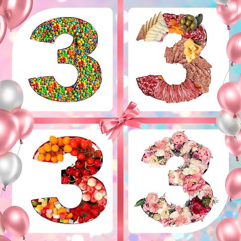 Mifoci 13.7" Cardboard Number for Charcuterie Birthday Party and Anniversary Fillable Paper Mache Chocolate Candy Graduation Decoration(Rose Gold, 2) in Saudi Arabia
