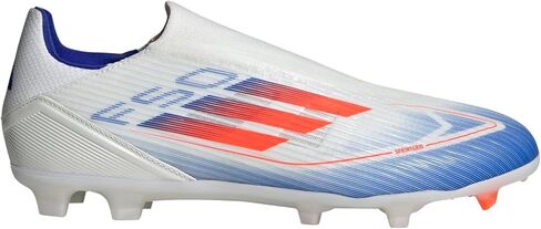 حذاء كرة قدم رجالي من adidas F50 League بدون أربطة للأرضيات الصلبة أبيض/أحمر شمسي/أزرق لوسيد 7.5 متوسط in Saudi Arabia
