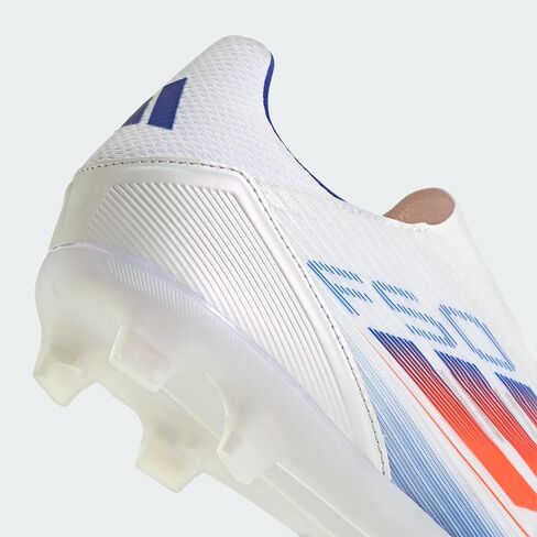 حذاء كرة قدم رجالي من adidas F50 League بدون أربطة للأرضيات الصلبة أبيض/أحمر شمسي/أزرق لوسيد 7.5 متوسط in Saudi Arabia