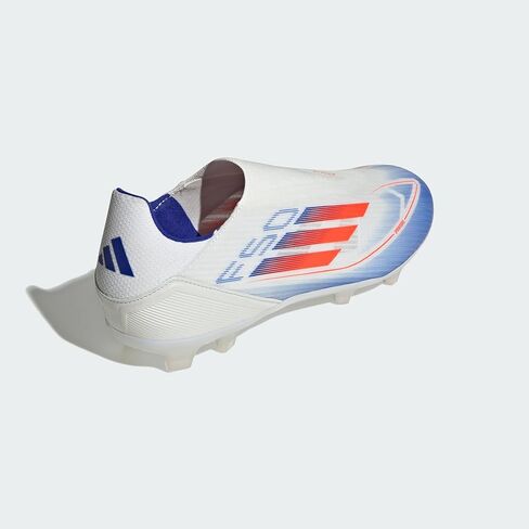 حذاء كرة قدم رجالي من adidas F50 League بدون أربطة للأرضيات الصلبة أبيض/أحمر شمسي/أزرق لوسيد 7.5 متوسط in Saudi Arabia