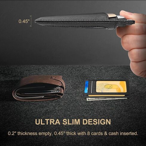 One-click Pop-Up Wallet with Airtag Holder | RFID-Blocking Credit Card Wallet | Minimalist Business Card Holder | Airtag Slot | ID Window | Slim & Carbon Fiber | Smart Edge Wallet for Man (NO AIRTAG) in Saudi Arabia