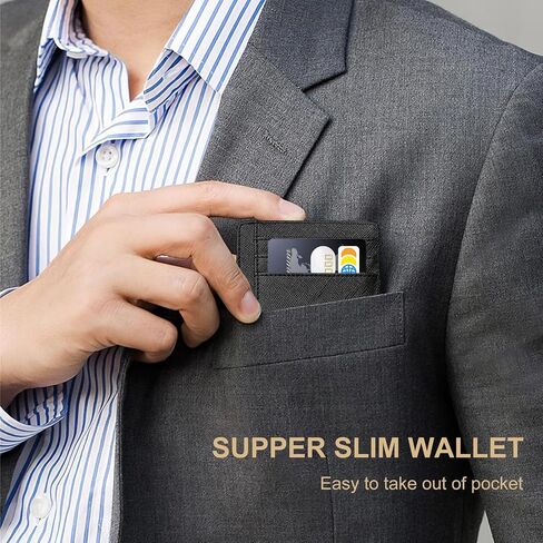 One-click Pop-Up Wallet with Airtag Holder | RFID-Blocking Credit Card Wallet | Minimalist Business Card Holder | Airtag Slot | ID Window | Slim & Carbon Fiber | Smart Edge Wallet for Man (NO AIRTAG) in Saudi Arabia