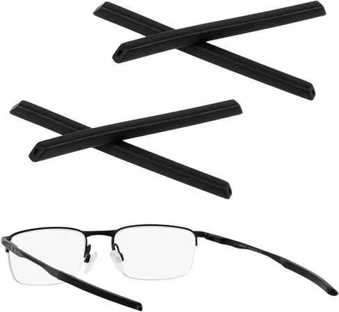 Replacement Earsocks Temple Sleeve for Oakley Barrelhouse OX3173/Barrelhouse 0.5 OX3174 Eyeglasses Frame, Black Rubber Ear Sleeves in Saudi Arabia