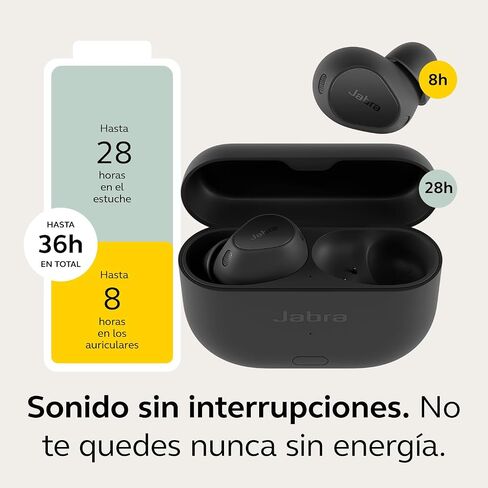 سماعات أذن Jabra Elite 10 Gen 2 اللاسلكية مع صوت دولبي أتموس المكاني - إلغاء الضوضاء المتقدم، راحة طوال اليوم للعمل واللياقة البدنية، سماعات رأس بلوتوث داخل الأذن مع حافظة ذكية - أسود لامع in Saudi Arabia