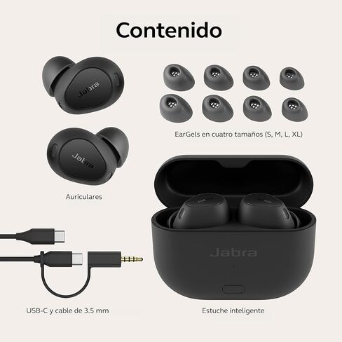 سماعات أذن Jabra Elite 10 Gen 2 اللاسلكية مع صوت دولبي أتموس المكاني - إلغاء الضوضاء المتقدم، راحة طوال اليوم للعمل واللياقة البدنية، سماعات رأس بلوتوث داخل الأذن مع حافظة ذكية - أسود لامع in Saudi Arabia