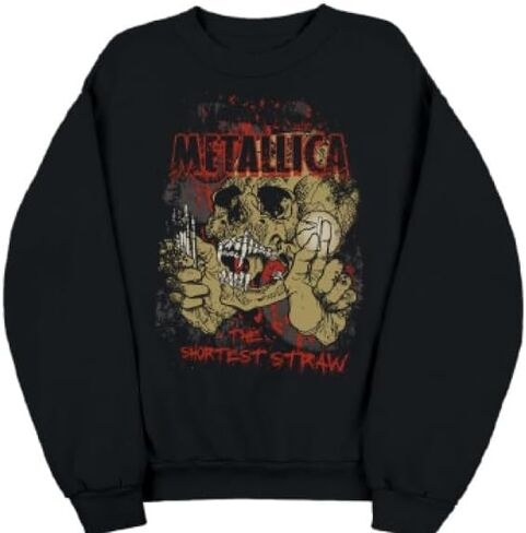 شعار Metallica The Shortest Straw Red Outline للرجال من الصوف برقبة دائرية in Saudi Arabia