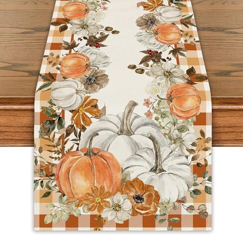 Fall Cucurbit Table Runner Leaf Tablecover Autumn Maple Leaves Table Runner Fall Autumn Harvest Thanksgiving Decor Fall Decoration for Home Party in Saudi Arabia