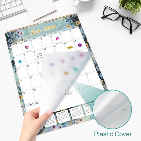 Calendar 2024-2025 - 18 Month Wall Calendar July 2024 - Dec 2025, 22" x 17" Large Monthly Calendar, Office Supplies Perfect for Planning and Organizing In Your Home, School or Office - Floral in Saudi Arabia