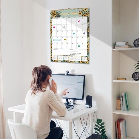 Calendar 2024-2025 - 18 Month Wall Calendar July 2024 - Dec 2025, 22" x 17" Large Monthly Calendar, Office Supplies Perfect for Planning and Organizing In Your Home, School or Office - Floral in Saudi Arabia