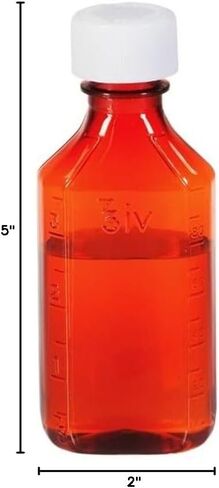 Sandhill Tools Graduated Amber Oval Medicine Bottles with Child Resistant Caps 4 Oz Travel Size Containers for liquids and Lotions (Pack of 6) in Saudi Arabia