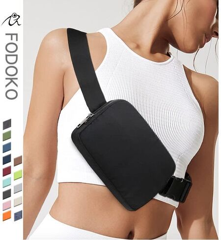 Nylon waterproof chest bag crossbody bag Outdoor sports running crossbody waist pack for men and women, Black in Saudi Arabia