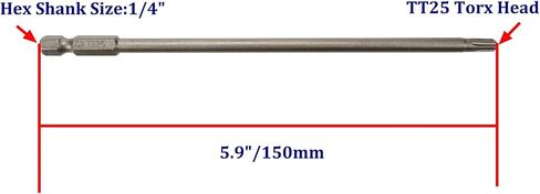 Torx Bit Set Security TT15 Torx Bits 4"/100mm Long,1/4" Hex Shank with Magnetic S2 Steel Security Torx Bit Set,Torx Bit Type(10pcs) in Saudi Arabia