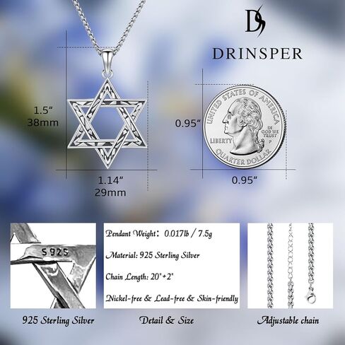 تريسكيليون/نجمة داود/سلتيك كروس/قلادة خماسية 925 فضة سلتيك قلادة مجوهرات روحية للنساء والرجال in Kuwait