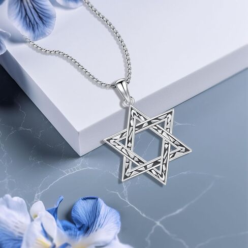تريسكيليون/نجمة داود/سلتيك كروس/قلادة خماسية 925 فضة سلتيك قلادة مجوهرات روحية للنساء والرجال in Kuwait